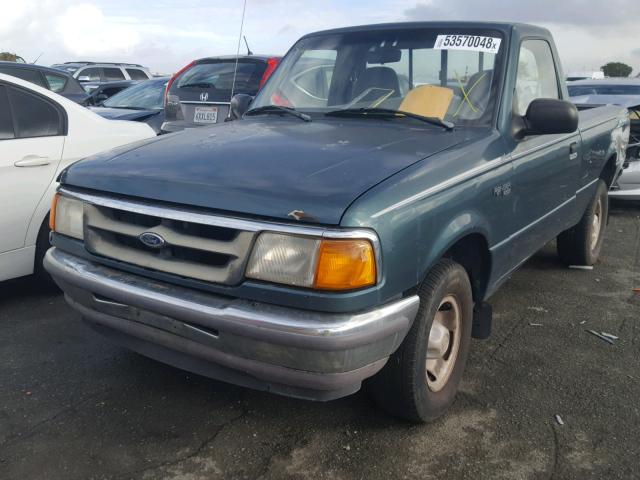 1FTCR10U6TPA05338 - 1996 FORD RANGER GREEN photo 2