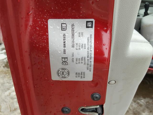 1G2AS55H697101708 - 2009 PONTIAC G5 SE RED photo 10