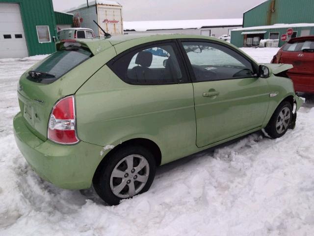 KMHCN3BC9AU150850 - 2010 HYUNDAI ACCENT SE GREEN photo 4