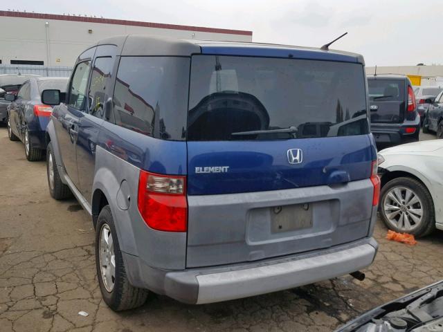 5J6YH28583L000798 - 2003 HONDA ELEMENT EX BLUE photo 3