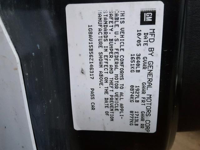 1G8AV15B56Z146317 - 2006 SATURN ION LEVEL WHITE photo 10