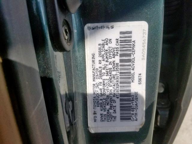4T1BE32K63U713598 - 2003 TOYOTA CAMRY LE GREEN photo 10