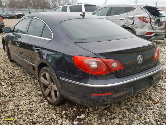 WVWGU73C49E531669 - 2009 VOLKSWAGEN CC VR6 4MO BLACK photo 3