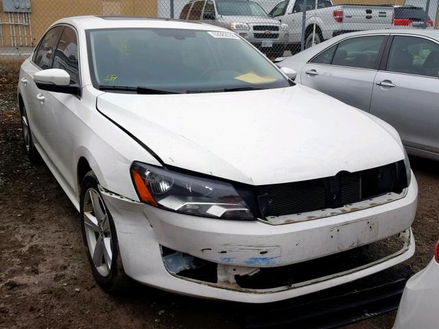 1VWBH7A39DC125437 - 2013 VOLKSWAGEN PASSAT SE WHITE photo 1