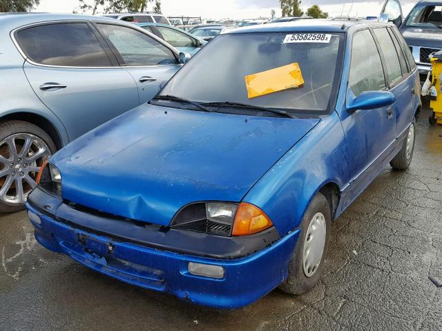 2C1MR6462P6763225 - 1993 GEO METRO BLUE photo 2