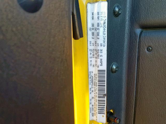 1J4FA39S82P721121 - 2002 JEEP WRANGLER / YELLOW photo 10