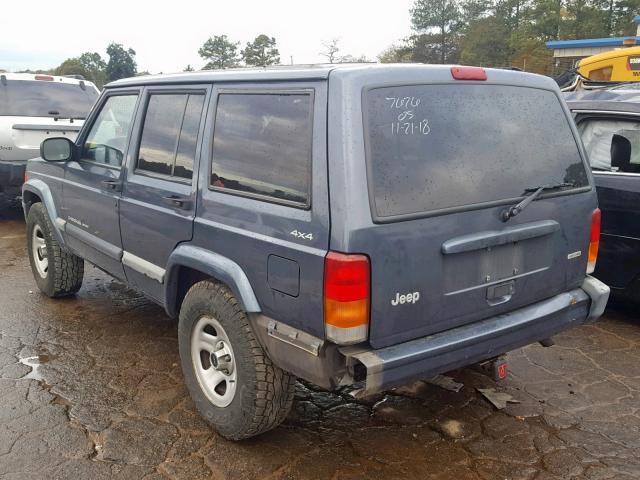 1J4FF48S41L587626 - 2001 JEEP CHEROKEE S BLUE photo 3