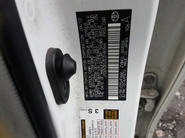 JTDZN3EU3C3180566 - 2012 TOYOTA PRIUS V WHITE photo 10