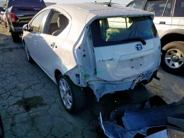 JTDKDTB30E1070105 - 2014 TOYOTA PRIUS C WHITE photo 3