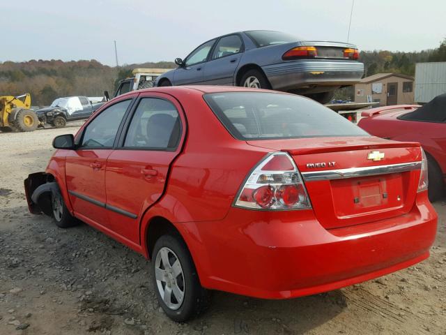 KL1TD5DE9AB107128 - 2010 CHEVROLET AVEO LS RED photo 3