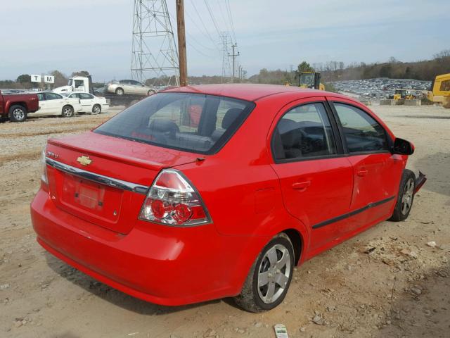 KL1TD5DE9AB107128 - 2010 CHEVROLET AVEO LS RED photo 4