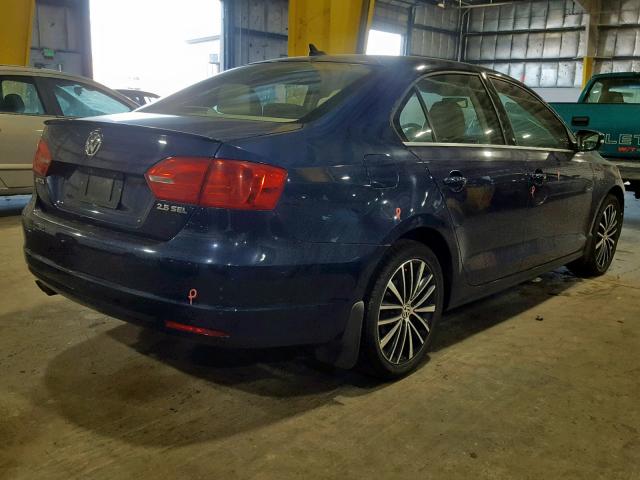 3VWLP7AJ4CM121170 - 2012 VOLKSWAGEN JETTA SEL BLUE photo 4