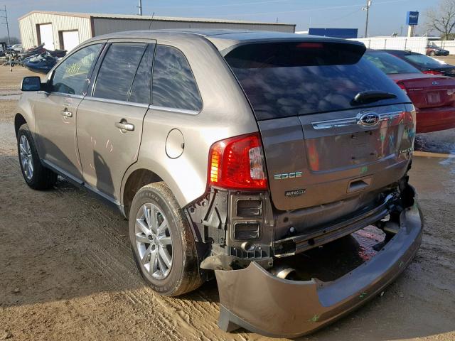 2FMDK4KC9DBA68971 - 2013 FORD EDGE LIMIT BROWN photo 3