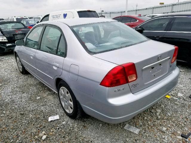 1HGES26711L054036 - 2001 HONDA CIVIC EX SILVER photo 3