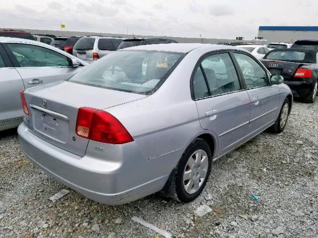 1HGES26711L054036 - 2001 HONDA CIVIC EX SILVER photo 4