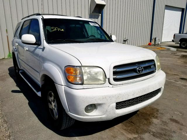 5TDZT38A52S087620 - 2002 TOYOTA SEQUOIA LI WHITE photo 1