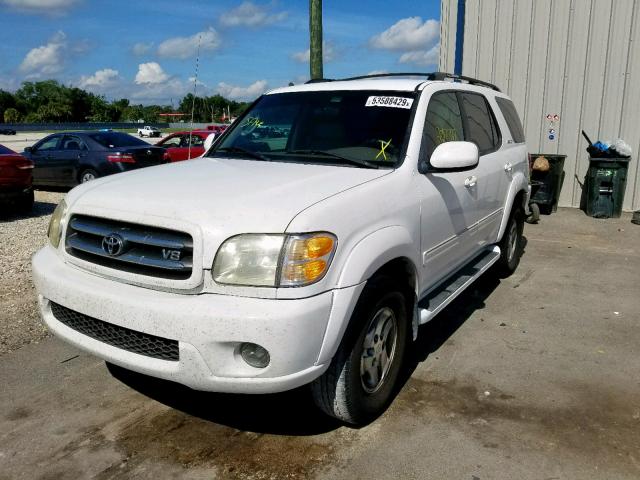 5TDZT38A52S087620 - 2002 TOYOTA SEQUOIA LI WHITE photo 2