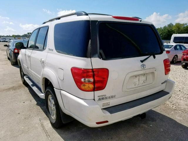 5TDZT38A52S087620 - 2002 TOYOTA SEQUOIA LI WHITE photo 3