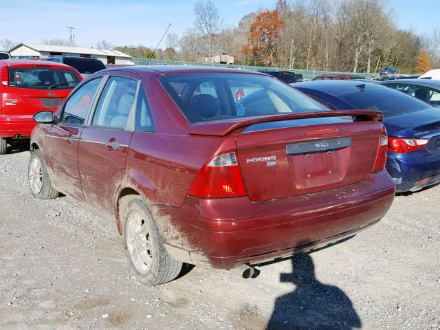 1FAFP34N57W241126 - 2007 FORD FOCUS ZX4 MAROON photo 3