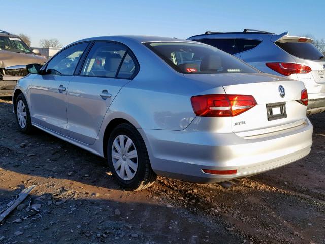 3VW2K7AJ1FM303245 - 2015 VOLKSWAGEN JETTA BASE 银色 照片 3