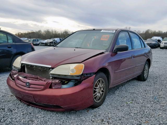 2HGES16553H553110 - 2003 HONDA CIVIC LX MAROON photo 2