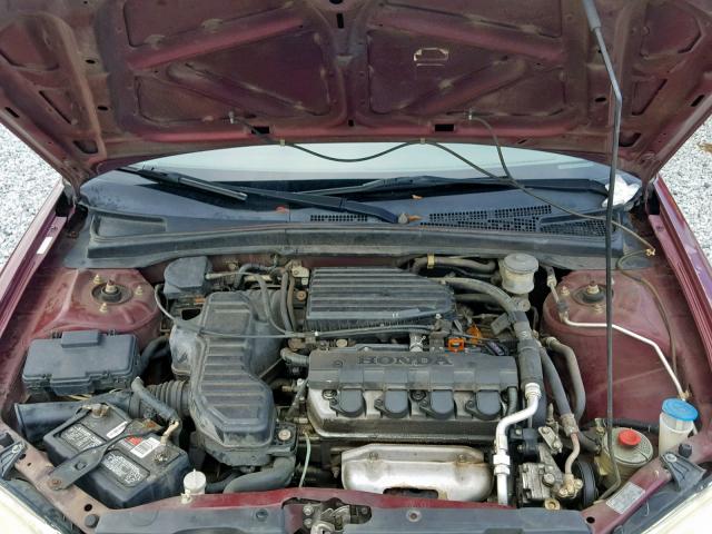 2HGES16553H553110 - 2003 HONDA CIVIC LX MAROON photo 7