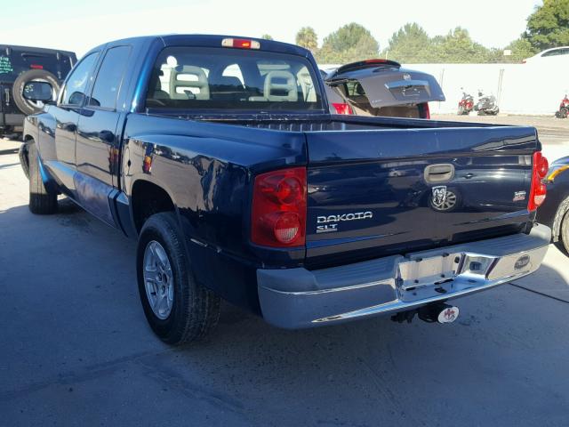 1D7HE48N95S278800 - 2005 DODGE DAKOTA QUA BLUE photo 3