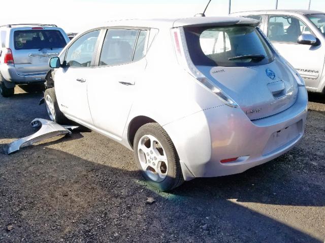 1N4AZ0CP7DC409139 - 2013 NISSAN LEAF S SILVER photo 3