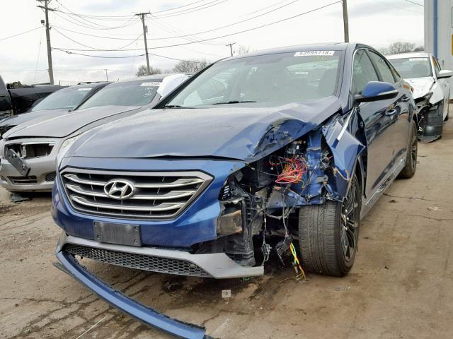 5NPE34AF5GH388783 - 2016 HYUNDAI SONATA SPO BLUE photo 2