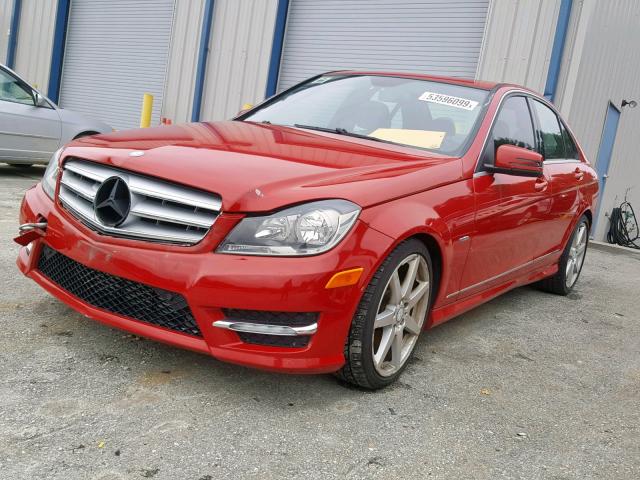 WDDGF4HB0CR202546 - 2012 MERCEDES-BENZ C 250 RED photo 2