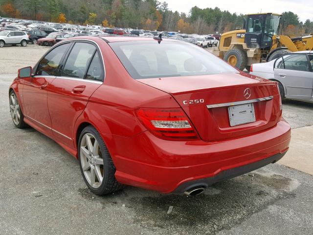 WDDGF4HB0CR202546 - 2012 MERCEDES-BENZ C 250 RED photo 3