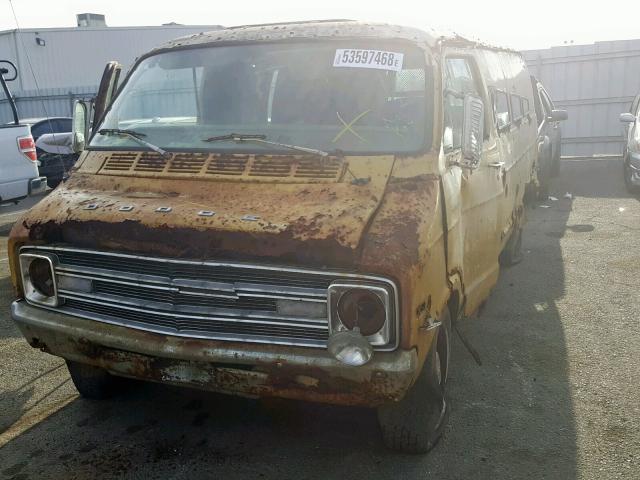 B21BF7X163174 - 1977 DODGE VAN YELLOW photo 2