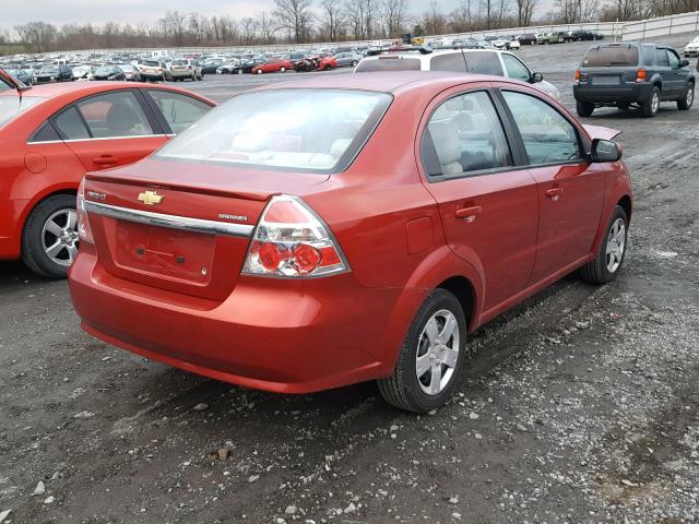 KL1TD5DE4BB146226 - 2011 CHEVROLET AVEO LS RED photo 4