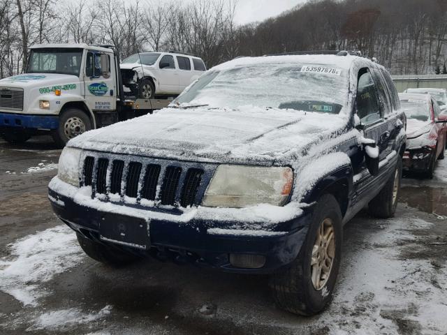 1J4GW58NXYC149630 - 2000 JEEP GRAND CHER BLUE photo 2