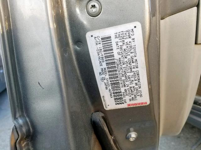 JT2BG22K910557479 - 2001 TOYOTA CAMRY CE BROWN photo 10