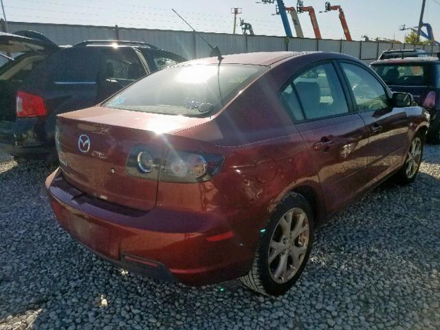 JM1BK32F791215081 - 2009 MAZDA 3 I BURGUNDY photo 4