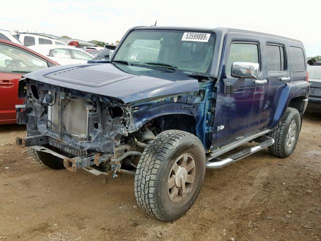 5GTDN13E078243425 - 2007 HUMMER H3 BLUE photo 2