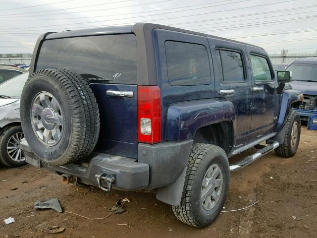 5GTDN13E078243425 - 2007 HUMMER H3 BLUE photo 4