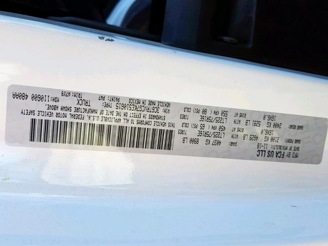 3C6TRVCG7KE510615 - 2019 RAM PROMASTER 白色 照片 10