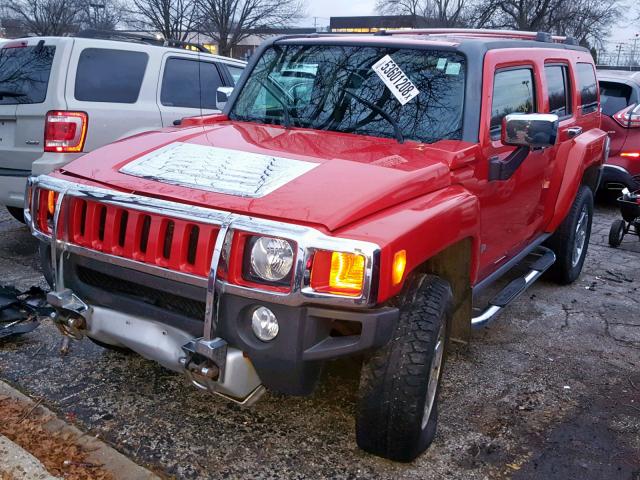 5GTEN13E188102076 - 2008 HUMMER H3 RED photo 2