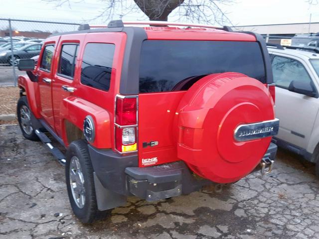 5GTEN13E188102076 - 2008 HUMMER H3 RED photo 3