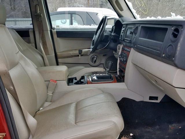 1J8HG582X6C319925 - 2006 JEEP COMMANDER RED photo 5