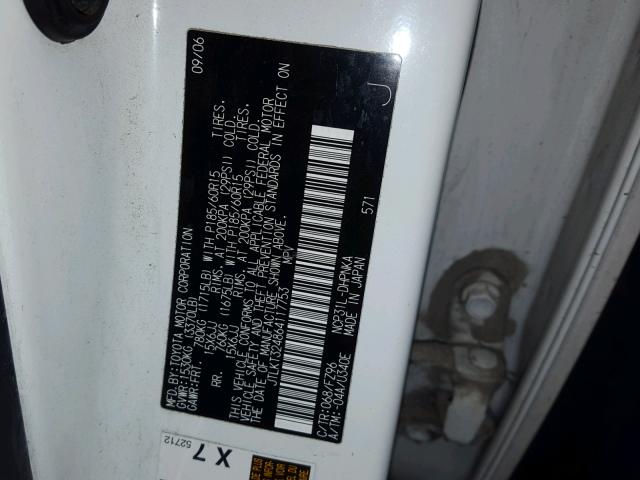 JTLKT324864117753 - 2006 TOYOTA SCION XB Ақ фото 10