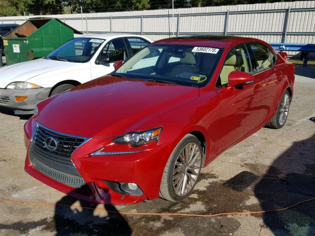 JTHBF1D26E5003681 - 2014 LEXUS IS 250 RED photo 2