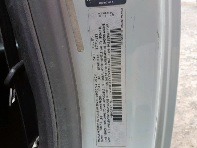 3VWRF31Y26M308902 - 2006 VOLKSWAGEN NEW BEETLE 蓝色 照片 10