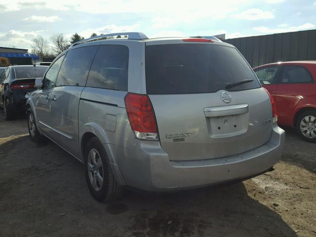 5N1BV28U29N101243 - 2009 NISSAN QUEST S SILVER photo 3