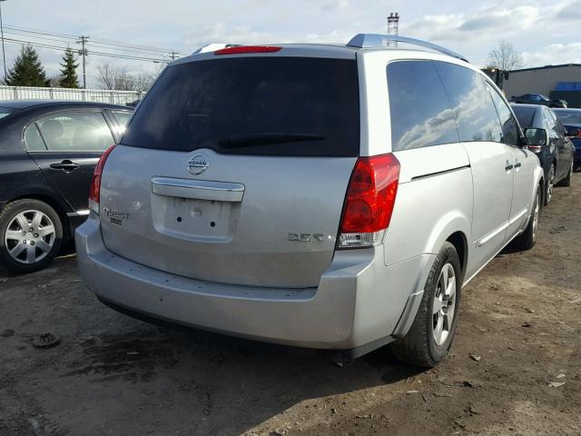 5N1BV28U29N101243 - 2009 NISSAN QUEST S SILVER photo 4