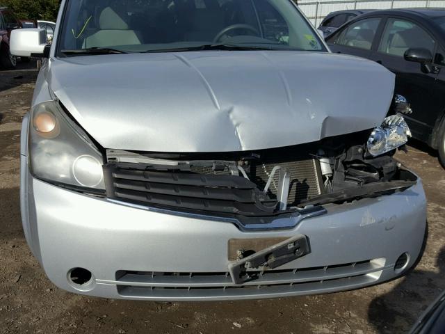 5N1BV28U29N101243 - 2009 NISSAN QUEST S SILVER photo 9