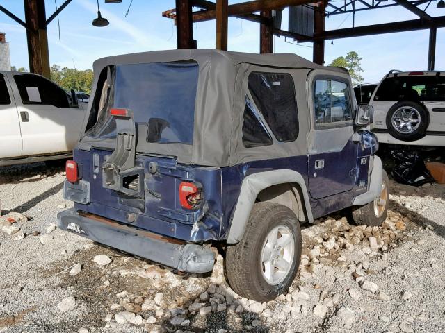 1J4FA39SX4P702427 - 2004 JEEP WRANGLER X BLUE photo 4