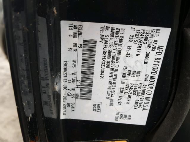 5LMEU88HX3ZJ48491 - 2003 LINCOLN AVIATOR 绿色 照片 10